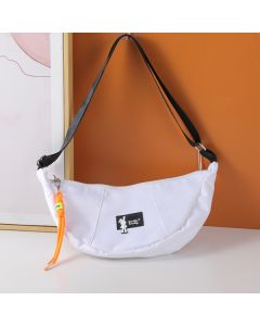 Cool Fashionable Rabbit Logo Crossbody Bag With Zipper-White