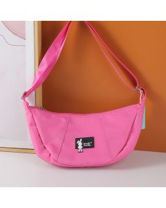 Cool Fashionable Rabbit Logo Crossbody Bag With Zipper-Rose Red