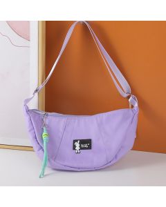 Cool Fashionable Rabbit Logo Crossbody Bag With Zipper-Purple