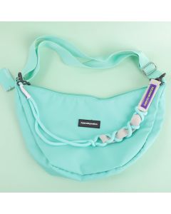 Lanyard Simple Crossbody Bag With Zipper-Blue