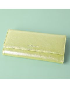 Pearl Shimmer Large Three Folding Wallet-Yellow