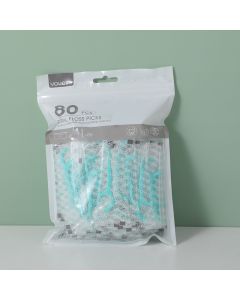 Portable Mint Flavor Dental Floss Pick 80pcs