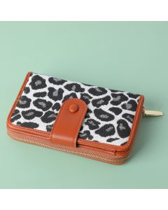 Leopard Printed Wallet With Zipper-Medium
