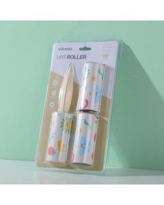 Pink Flower Straight Handle Lint Roller