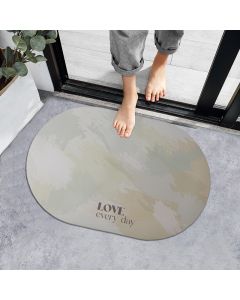 Watercolor Oval Floor Mat-Yellow