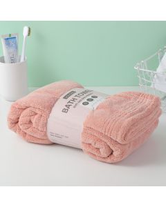 Simple Plain Bath Towel -Light Pink