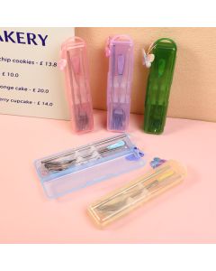 Flower Lake Series Spoon Fork And Straw Set