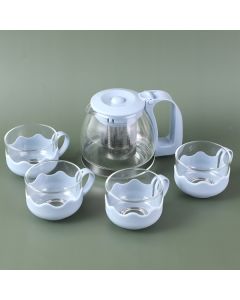 Light Luxury Glass Teapot Set-Blue