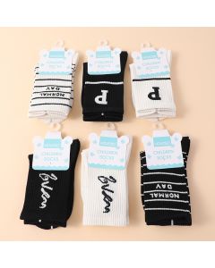Simple Letter Children's Mid-Calf Socks Medium