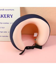 Portable Plain Color U-Pillow - Navy