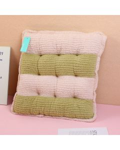 Striped Clashing Squares Cushion - White Green