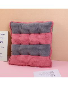 Striped Clashing Squares Cushion - Pink Gray