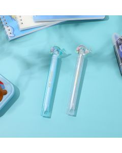 Crystal Single-Horned Whale Gel Pen-Black
