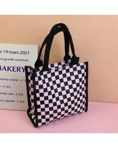 Fashion Plaid Shoulder Bag-Black
