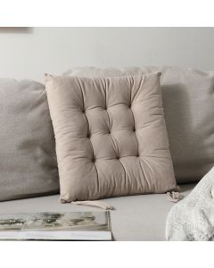 Solid Color Flannel 9-Stitch Cushion-Beige