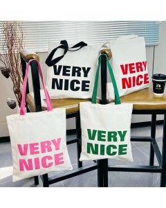 Canvas Shoulder Bag / Rich Life Series Shopping Bag