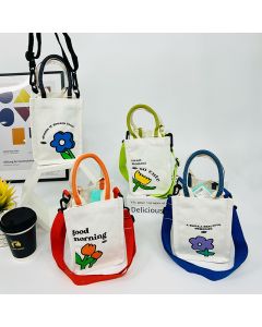 Square Canvas Crossbody Shopping Bag