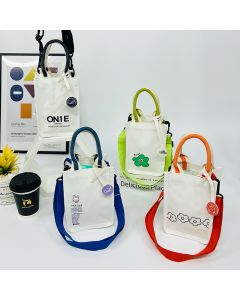 Square Canvas Crossbody Shopping Bag