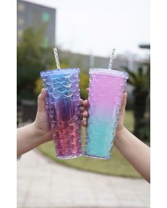 Beautiful Dazzling Colorful Fish Scale Cup-710ml