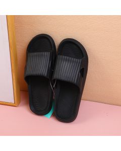 Striped Comfortable Men's Household Slipper Black Size 41-42
