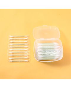 Light Green Paper Rod Individual Package 100pcs Cotton Swabs