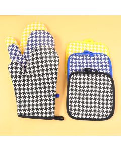 Houndstooth 2-Piece Set (Glove+Mat)