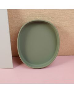 Japanese Oval Food-Grade Silicone Plate - Green