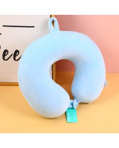 Solid Color Memory Foam U-Shaped Pillow-Light Blue