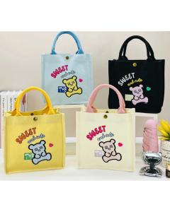 Square Handbag (Sweet Little Bear Series Coated Shoulder Bag)-No.2
