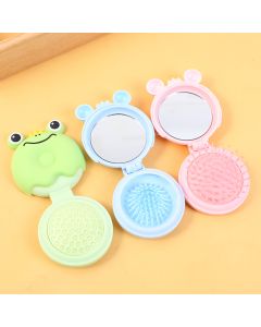Frog Prince Cartoon Style Folding Comb With Mirror