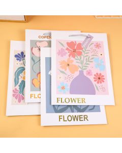 Illustrated Flower Vertical Gift Bag-L