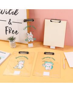 White Animal Fun Activity Series Acrylic Clipboard A4