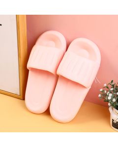 Silent Anti-Slip Vertical Strip Women's Household Slippers Size 36-37-Pink