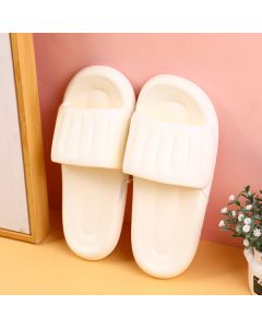 Silent Anti-Slip Vertical Strip Women's Household Slippers Size 36-37-White
