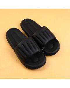 Silent Anti-Slip Vertical Strip Men's Household Slippers Size 42-43-Black