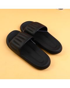 Silent Anti-Slip Vertical Strip Men's Household Slippers Size 44-45-Black