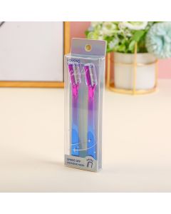 Gradient Purple Colorful Electroplated Eyebrow Trimmer 2pcs Set-Blue