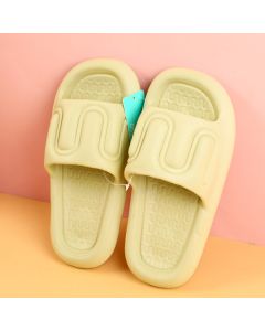 Creative Vertical Stripes Women's Household Slippers Size 40-41-Green