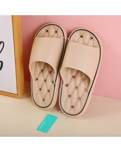 Men's Bathroom Slippers With Black Edge And Holes Size 40-41 (Khaki)