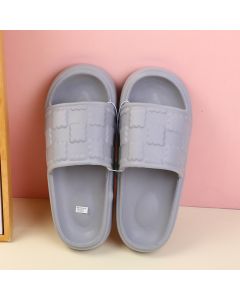 Mini Biscuit Couple Men's Household Slippers Size 44-45 (Misty Gray)