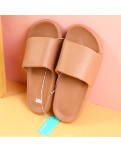 Japanese Style Mocha Men's Household Slippers Size 40-41 (Coffee Brown)