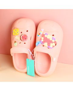 DIY Delicious Food Children's Slippers With Holes Size 30-31 (Pink)
