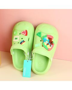 DIY Delicious Food Children's Slippers With Holes Size 30-31 (Green)
