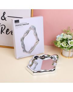 Baroque Diamond Silver Creative Tabletop Mirror