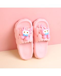 Big-Eyed Rabbit Women's Household Slippers-Pink (38-39)