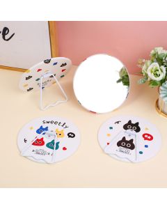 Round Table Mirror With Bracket-Black Cat Party Series