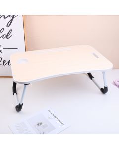 Business Foldable Lazy Laptop Table-Wood Color