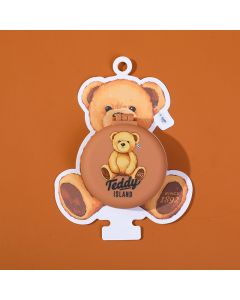 Teddy Island Series Foldable Mirror Comb-Dark Brown