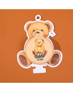 Teddy Island Series Foldable Mirror Comb-Light Brown