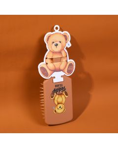 Teddy Island Series Square Massage Comb-Dark Brown